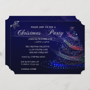 Invitación Árbol de Navidad colorido, Fiesta CorporateChristm
