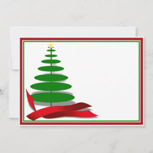 Invitación Árbol de Navidad con cinta roja