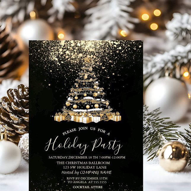 Invitación Árbol de Navidad con confeti Fiesta de Navidad (Subido por el creador)