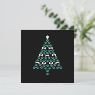 Invitación Árbol de Navidad con Huella de Perro Regalo Navide