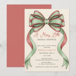 Invitación Árbol de Navidad con Lazo Rojo Despedida de Solter