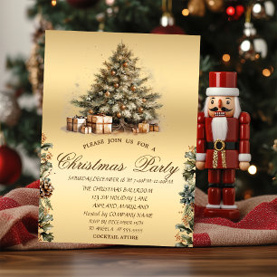 Invitación Árbol de Navidad, Conos de pino Empresa de Navidad