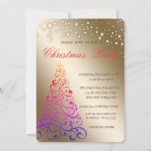 Invitación Árbol de Navidad Corporativo Elegante y Genial Nav