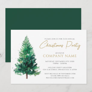 Invitación Árbol de Navidad Corporativo Moderno y Elegante Fi