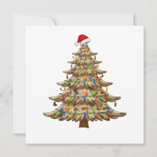 Invitación Árbol de Navidad de Camuflaje Veterano Militar Div