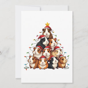 Invitación Árbol de Navidad de Cerdo de Guinea Feliz Navidad