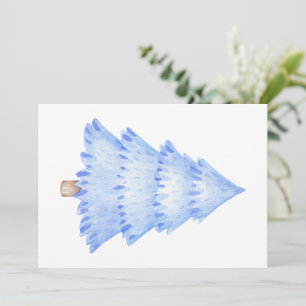 Invitación Árbol de navidad de color azul invierno