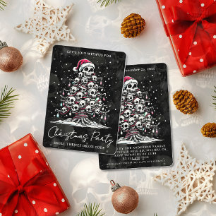 Invitación Árbol de Navidad de cráneo Pijama Esqueleto Sombre
