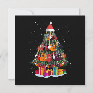 Invitación Árbol de Navidad de guitarra divertido 