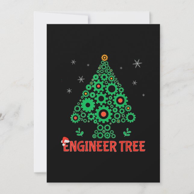 Invitación Árbol de Navidad de Ingeniero Ingeniería Mecánica (Anverso)