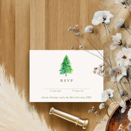 Invitación árbol de Navidad de invierno amablemente responder