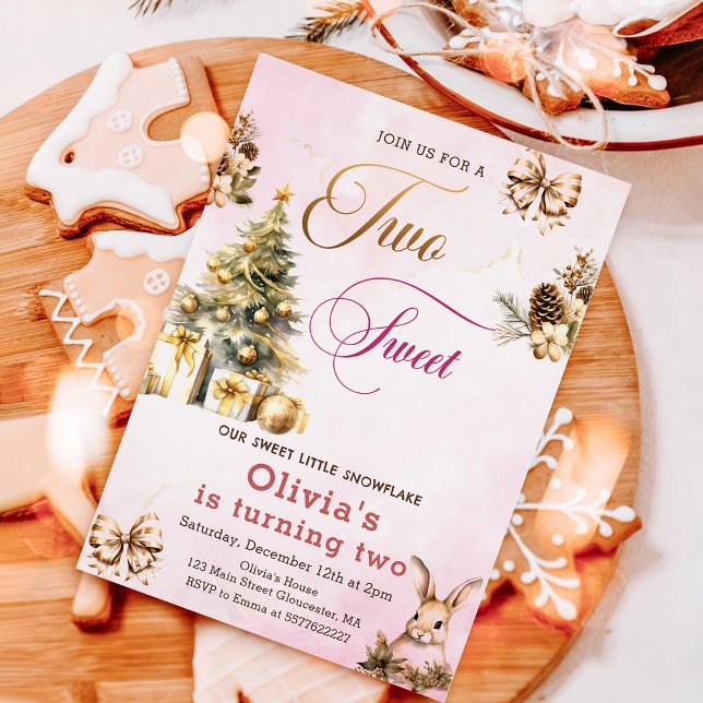 Invitación Árbol de Navidad de Invierno Rosa Dos Dulces Segun (Subido por el creador)
