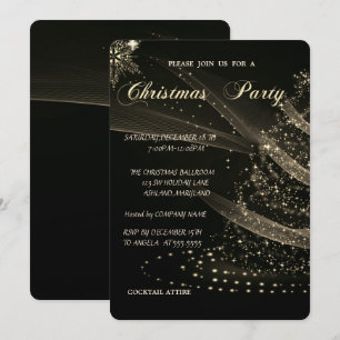 Invitación Árbol de Navidad de Oro, Fiesta de Navidad Corpora