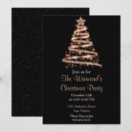 Invitación Árbol de Navidad de oro Rosa