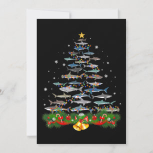 Invitación Árbol de Navidad de Tiburón Regalos para Amantes d