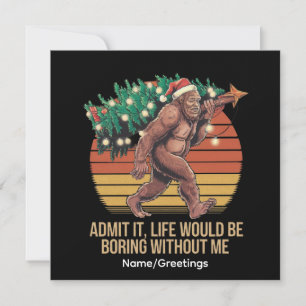 Invitación Árbol de Navidad divertido de Bigfoot puesta de so