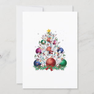Invitación árbol de navidad divertido de bolos luz de navidad