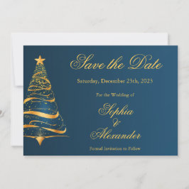 Invitación Árbol de Navidad Elegante Chic Boda Guardar la Fec