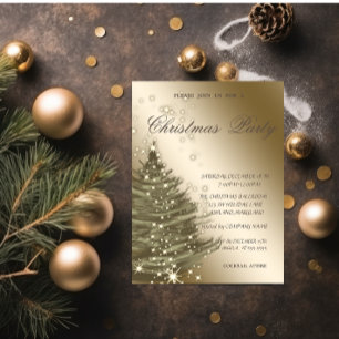 Invitación Árbol de Navidad elegante de lujo, fiesta de Navid