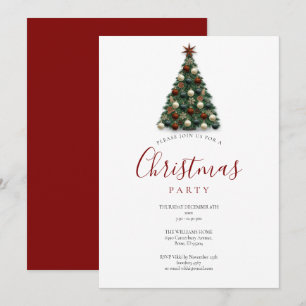 Invitación Árbol de Navidad Elegante Fiesta Navideña