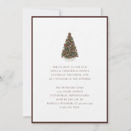 Invitación Árbol de Navidad en Cuadros Elegante Acuarela