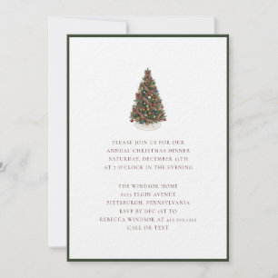 Invitación Árbol de Navidad en Cuadros Elegante Acuarela