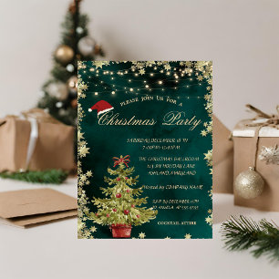 Invitación Árbol de Navidad,Estrellas Fiesta de Navidad de la