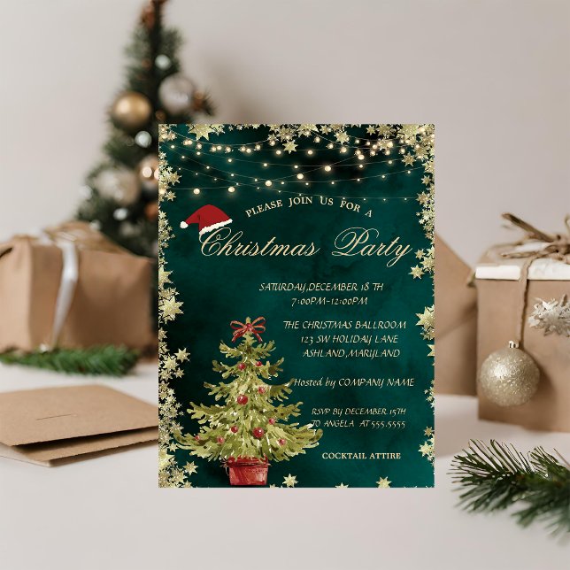 Invitación Árbol de Navidad,Estrellas Fiesta de Navidad de la (Subido por el creador)