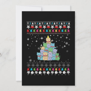 Invitación Árbol de Navidad Feo para Gatos Navidad