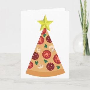 Invitación árbol de navidad feo pizza divertido