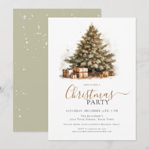 Invitación Árbol de Navidad festivo Fiesta de Navidad