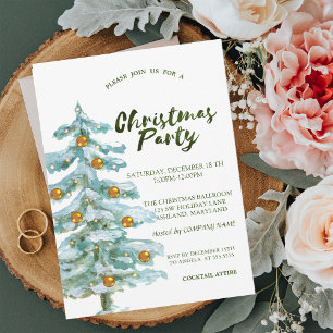Invitación Árbol de Navidad,Fiesta de la empresa de bolas de