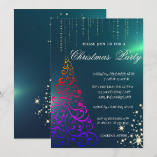 Invitación Árbol de Navidad, Fiesta de la empresa verde de Na