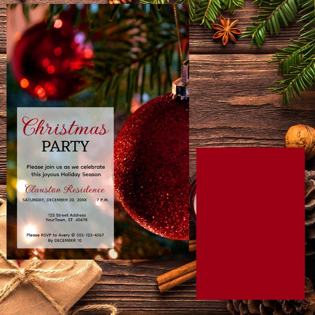 Invitación Árbol de Navidad, Fiesta de navidad de ornamentos  (Subido por el creador)