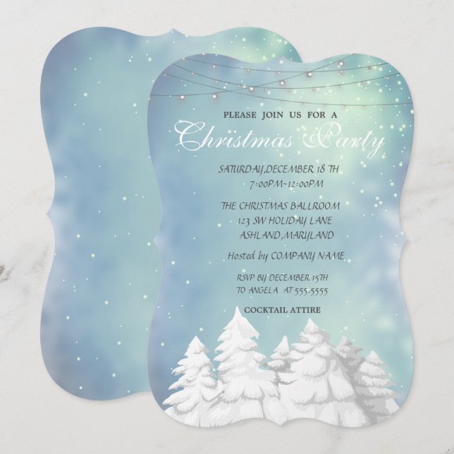 Invitación Árbol de Navidad, Fiesta de Navidades corporativos (Anverso / Reverso)
