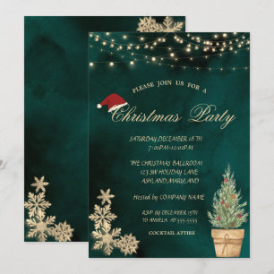 Invitación Árbol de Navidad, Fiesta de Navidades de copas de