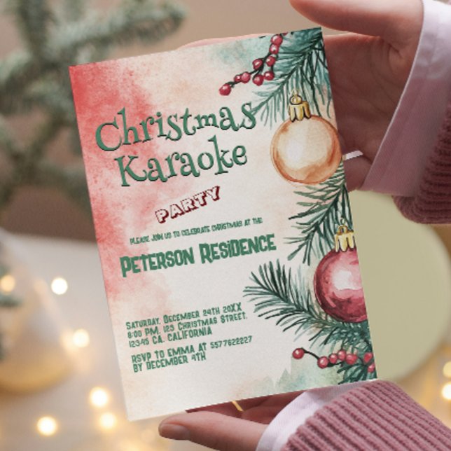 Invitación Árbol de Navidad I Navidades Karaoke Fiesta (Subido por el creador)