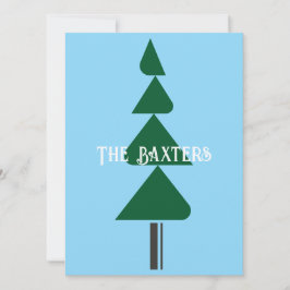 Invitación Árbol de Navidad minimalista abstracto verde chic