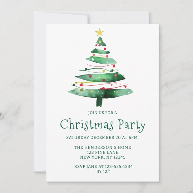 INVITACIÓN ÁRBOL DE NAVIDAD MODERNO (Anverso)