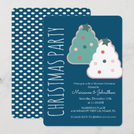 Invitación Árbol de Navidad moderno, galleta, fiesta de vacac