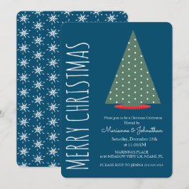 Invitación Árbol de Navidad moderno punto verde fiesta navide