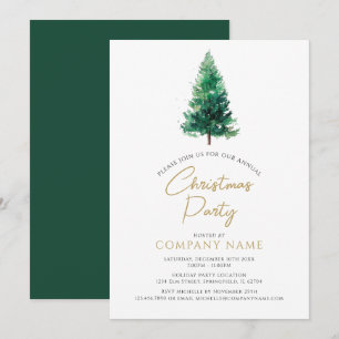 Invitación Árbol de Navidad moderno y elegante para fiesta co