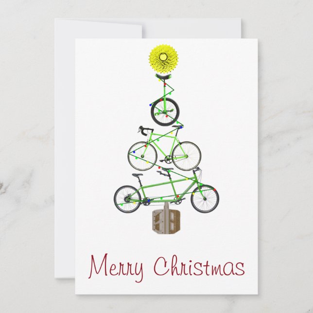 Invitación Árbol de Navidad para bicicletas (Anverso)