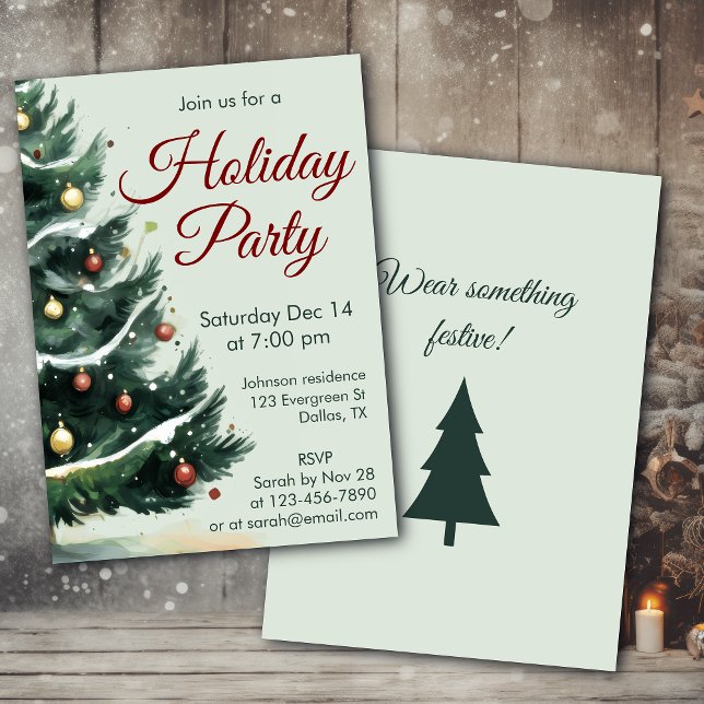 Invitación Árbol de Navidad para Fiesta Navideña (Subido por el creador)