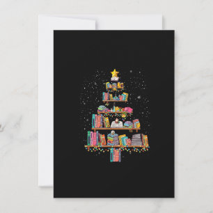 Invitación Árbol de Navidad para los amantes del libro, navid