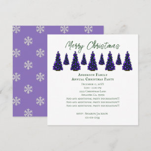 Invitación Árbol de Navidad púrpura