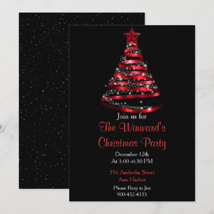 Invitación Árbol de Navidad Rojo