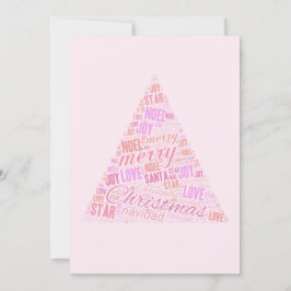 Invitación Árbol de Navidad rosa