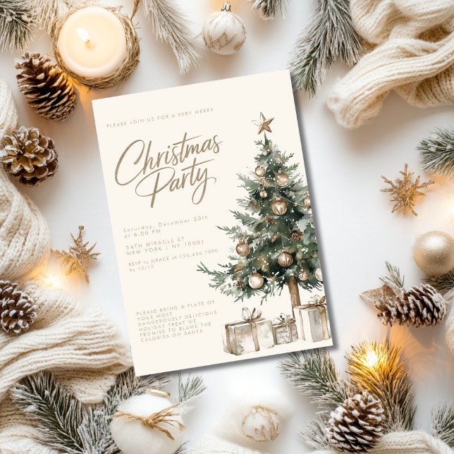 Invitación Árbol de Navidad Rústico Fiesta de Navidad en la N (Subido por el creador)