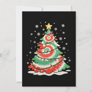 Invitación Árbol de Navidad Tie Dye Xmas Vibraciones Retro Na